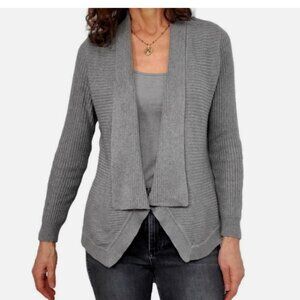 WHBM Women's Sweater Gray Open Cascade Front Spring Summer (XS)